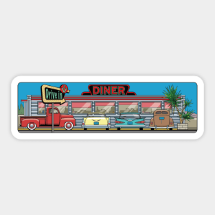 V8 Diner Illustration Sticker